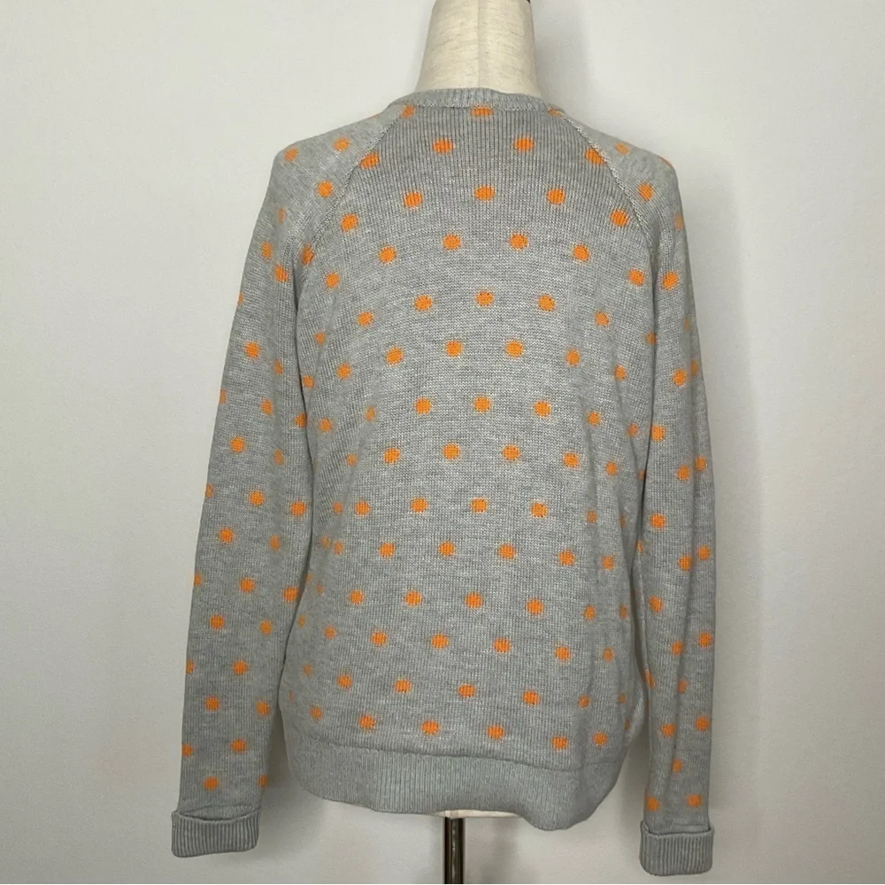 TopShop Jaquard Polka Dot Knit Sweater  Round Neck Size 4